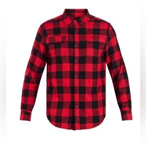 George Men's XL Red Black Buffalo Plaid Flannel Shirt  Super Soft Cotton Blend